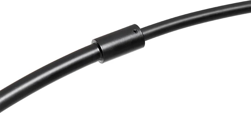 Inteligentná oblúková stojaca lampa čierna so zlatom a dymovým sklom vrátane WiFi G95 - Zuzanna