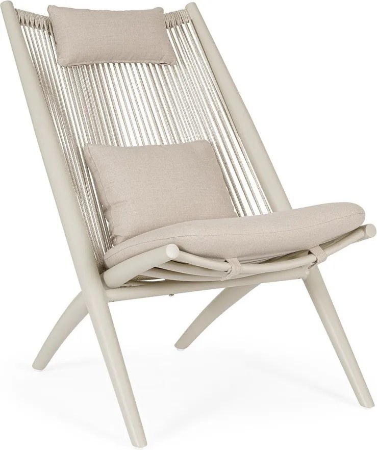 Béžové kovové záhradné kreslo Aloha – Bizzotto