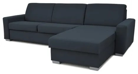 Rozkladacia rohová sedacia súprava LEKA modrá s úložným priestorom, do L