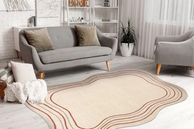 Koberec FUSION Shape 5707 krémový / tehlový