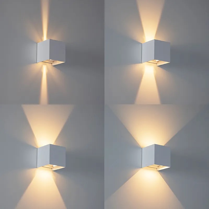 Vonkajšia nástenná lampa biela vrátane LED 2-svetlo IP54 - Edwin