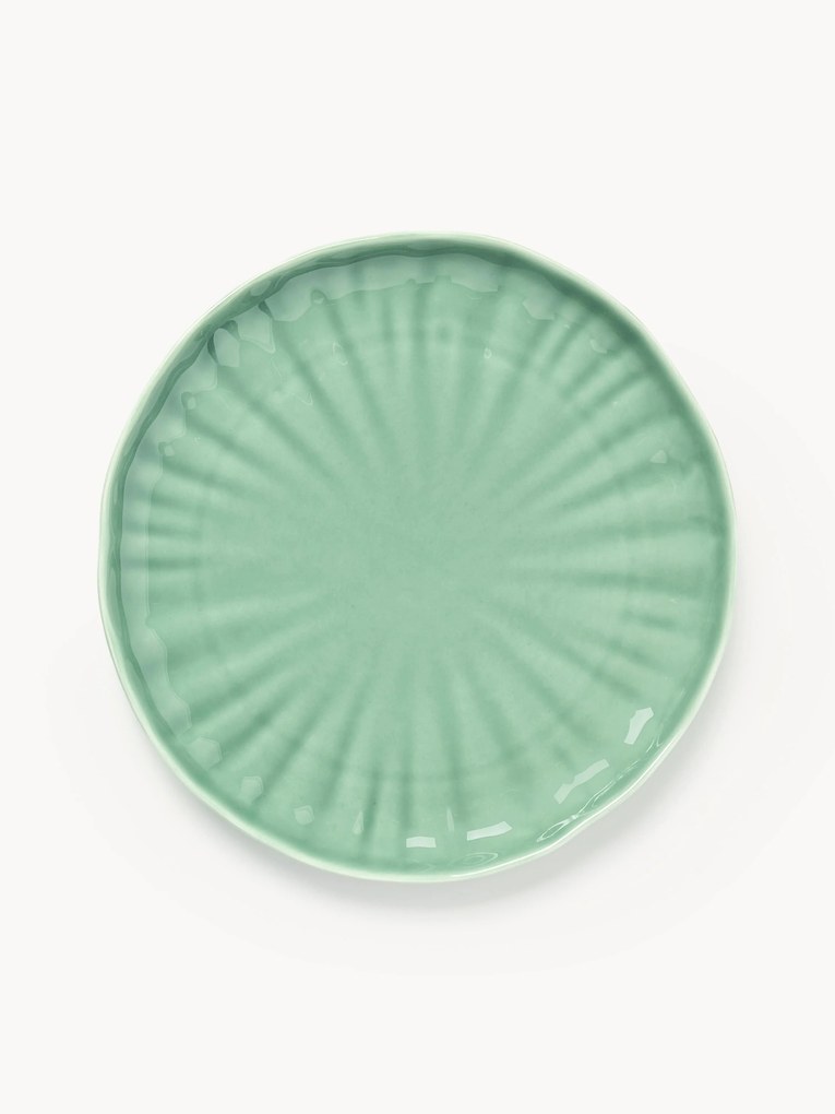 Porcelánové raňajkové taniere's embosovaným vzorom Sali, 4 ks