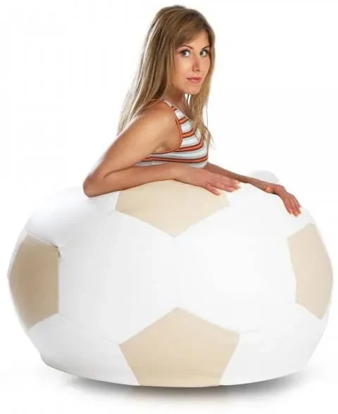 INTERMEDIC SK - Sedací vak Sport M | futbalová lopta 65x45 cm, ekokoža, výplň 170 l