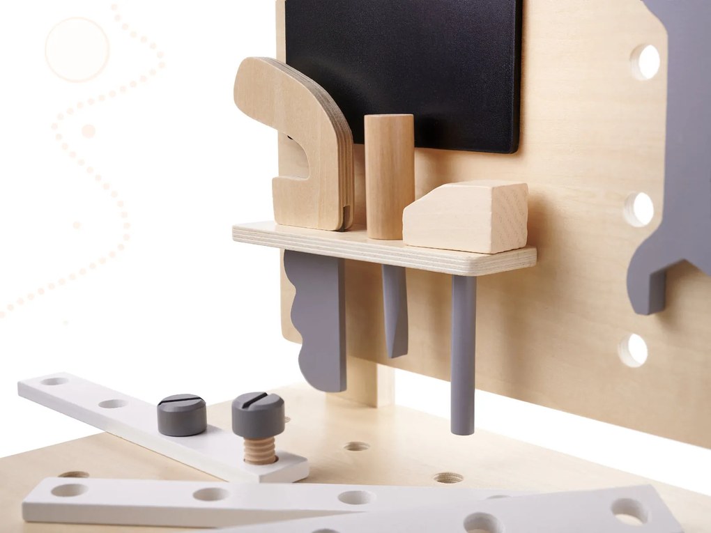 KIK Dřevěná dílna s nářadím na stole DIY set