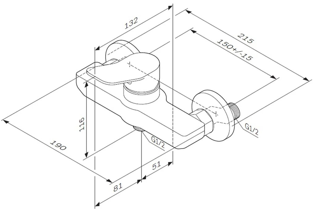 Sprchová batéria AM.PM X-Joy FXA20022 jednopáková, čierna