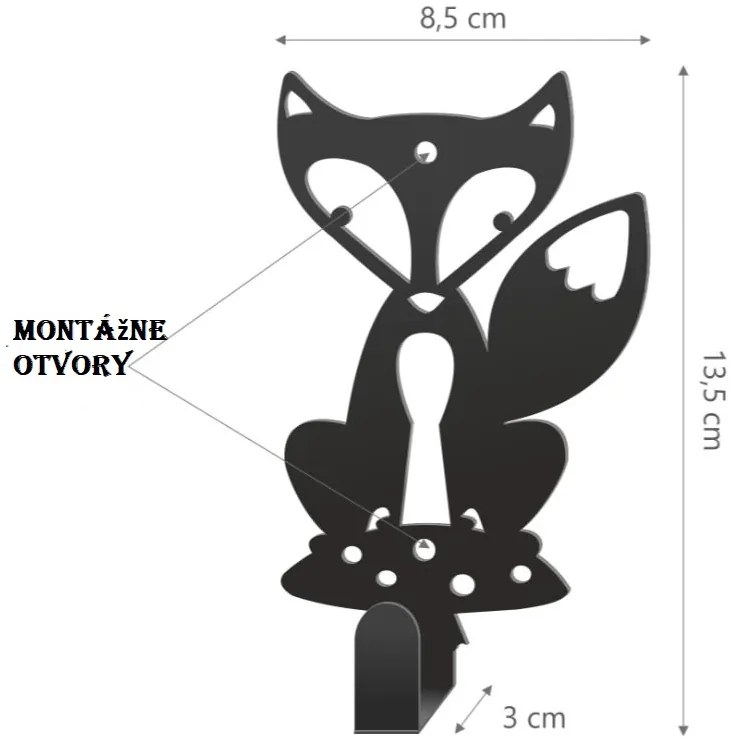 Detský vešiak na stenu LIŠIAK