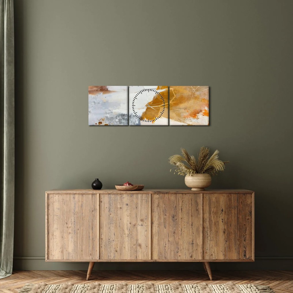 Obraz - Abstrakcia (s hodinami) (90x30 cm)