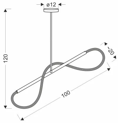 LED luster na lanku SUPREME LED/22W/230V 100 cm zlatý