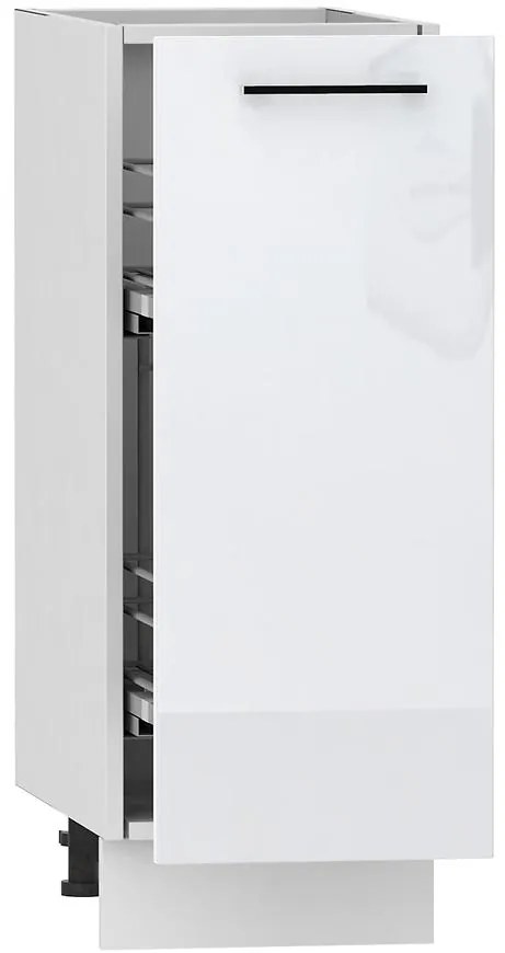 Kuchynská skrinka Oscar D30 Cargo + kôš biely lesk/biela