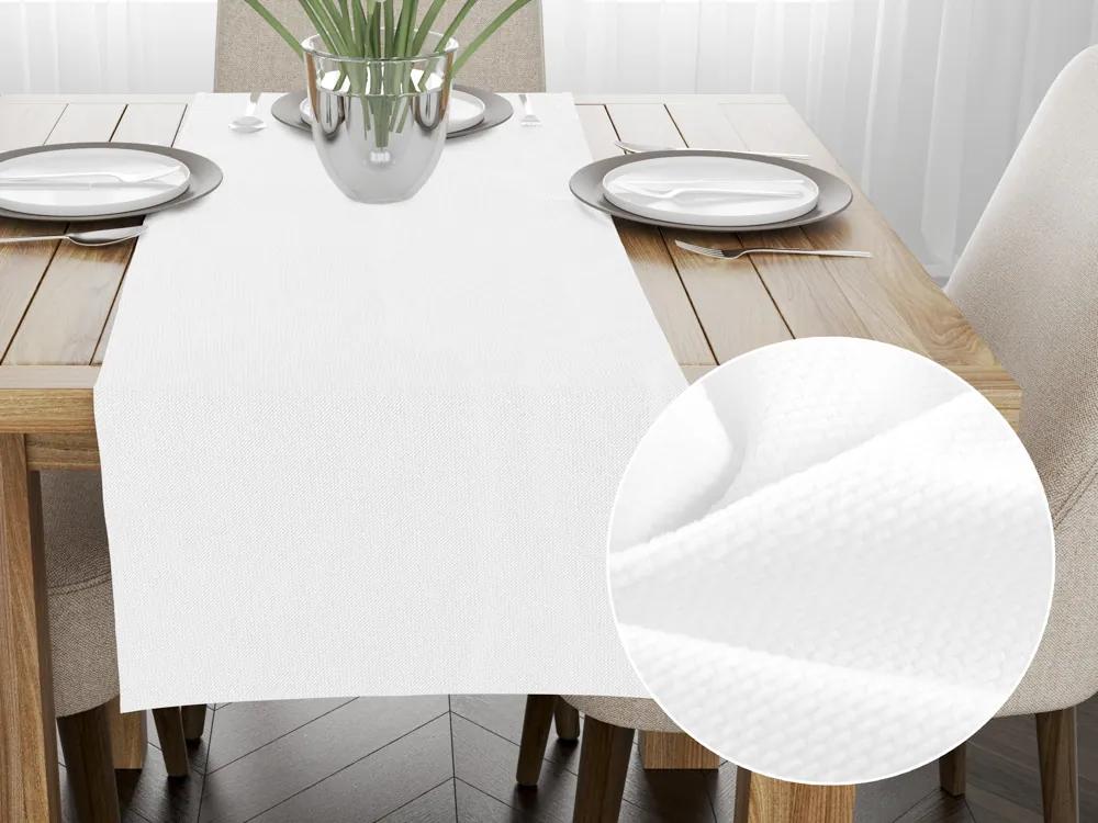 Biante Zamatový behúň na stôl Velvet Brick SVB-201 Snehovo biely 35x120 cm