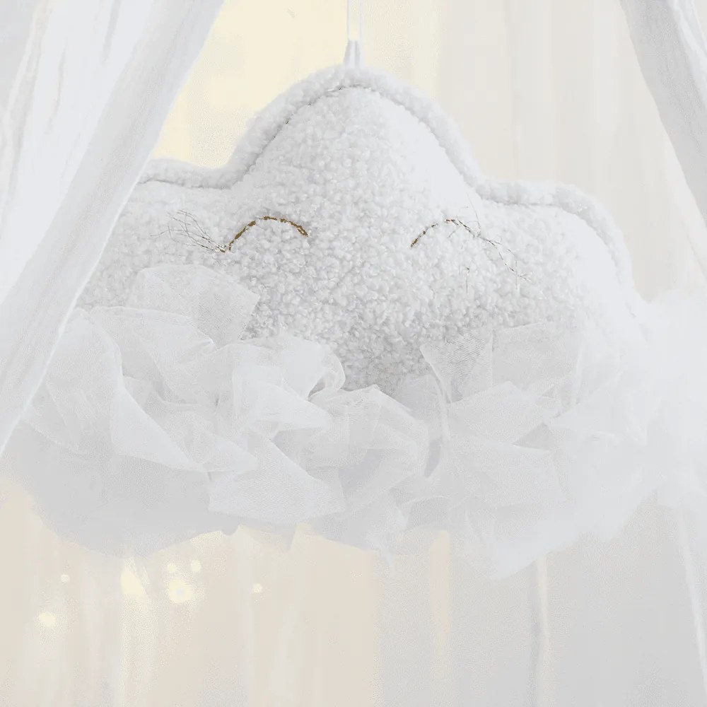 Závesná dekorácia obláčik biela 35x26x14cm