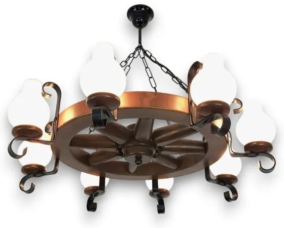 Brilagi - Luster na reťazi ROATA 8xE14/40W/230V pr. 70 cm buk/orech