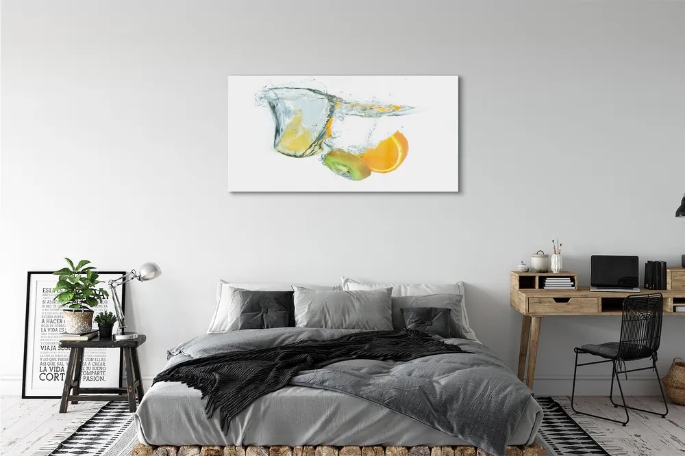 Obraz plexi Voda kiwi oranžový 125x50 cm