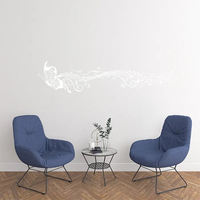Sablio Samolepka na stenu: Motýlí ornament 3 - 120x28