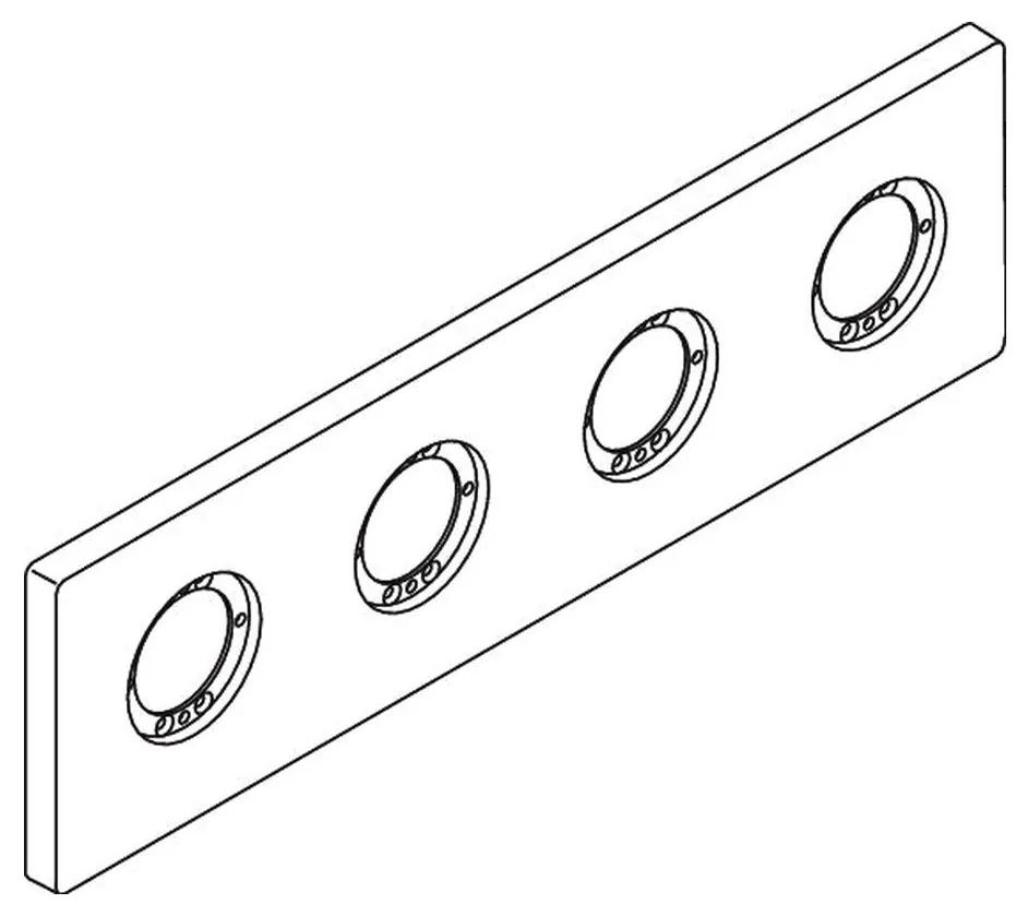 Ideal Standard Archimodule - 4-otvorová rozeta 100x349 mm, chróm A963735AA