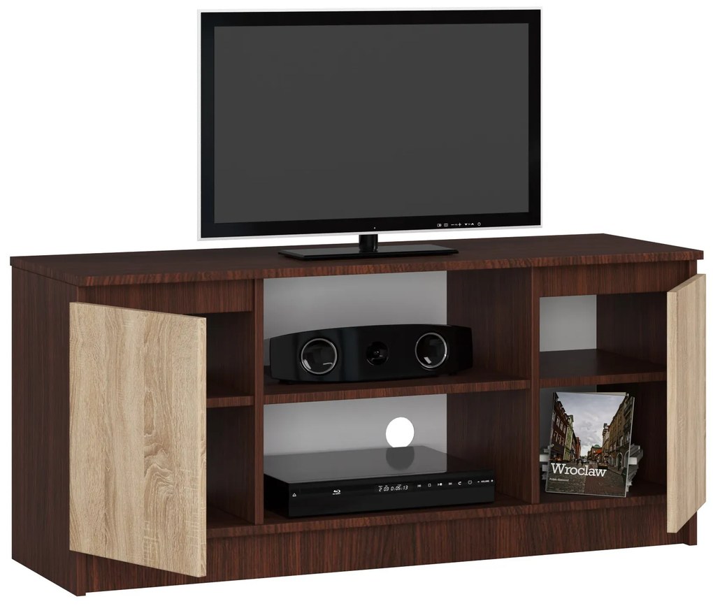 TV stolík Darian (wenge + dub sonoma). Akcia -11%. Vlastná spoľahlivá doprava až k Vám domov. 1069383