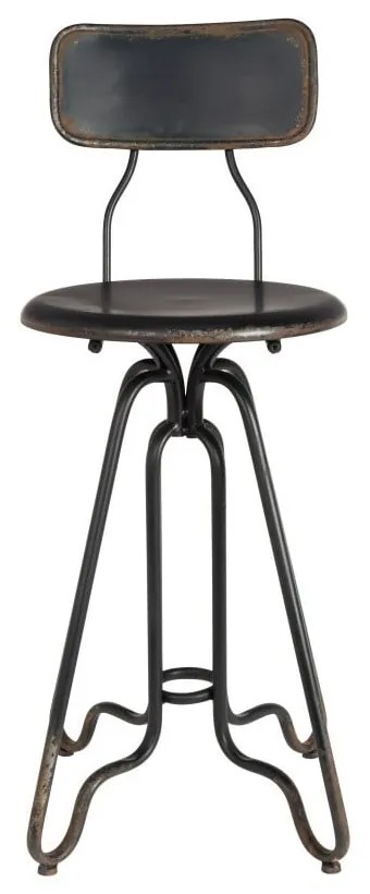 Čierna kovová vysoká stolička Dutchbone Ovid, výška 88 cm