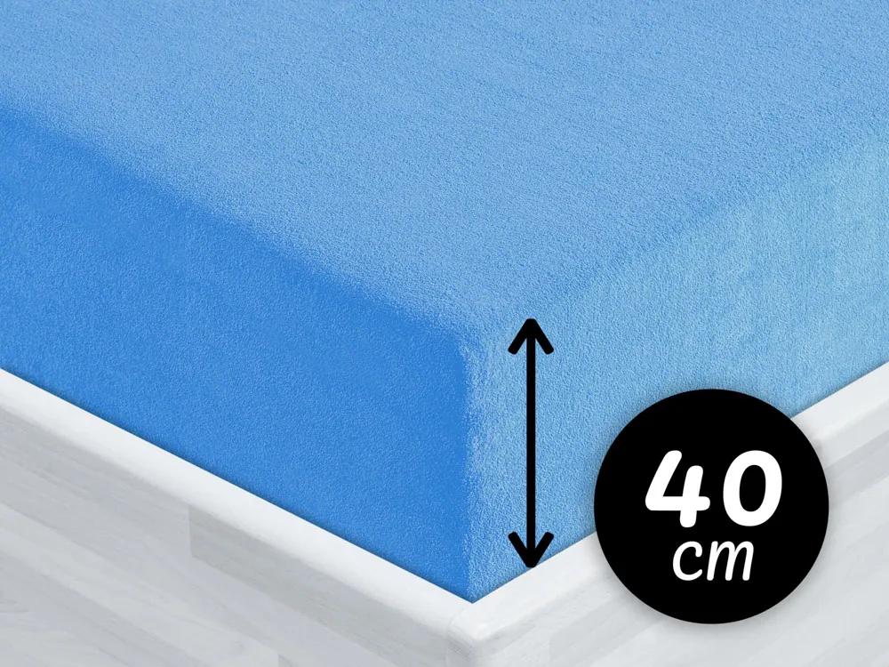 Froté napínacie prestieradlo na extra vysoký matrac FR-015 Svetlo modré 100 x 200 - výška 40 cm