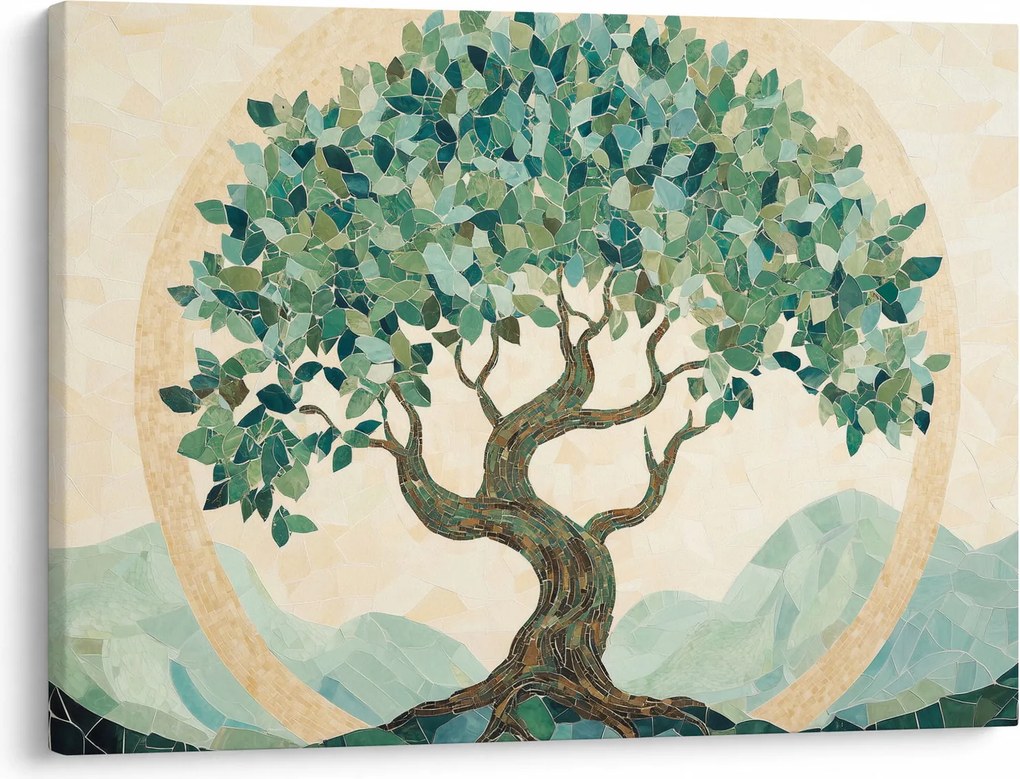 Obraz – Elegantná mozaika so stromom (70x50 cm)