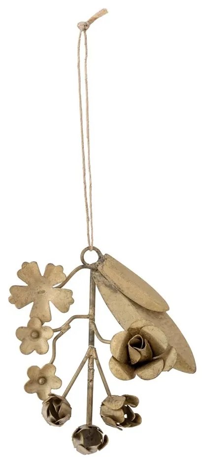 Bloomingville Kovová dekorácia na zavesenie zlatá 9,5x11,5x3 cm