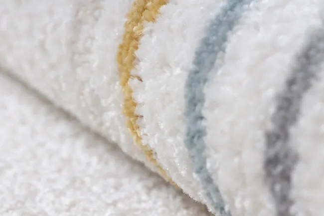 Koberec FUSION Shape 5707 biely / tmavozelený