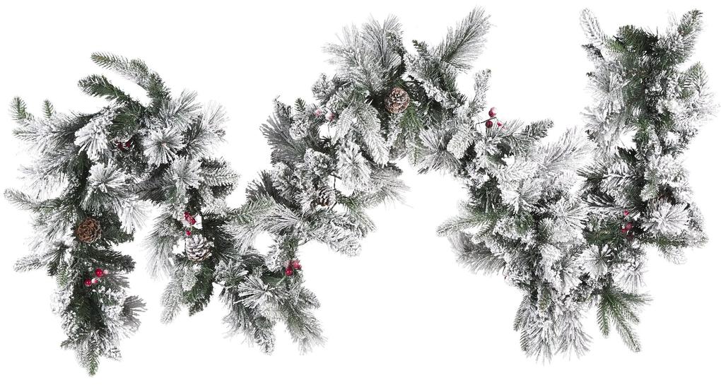 Zasnežená vianočná girlanda s LED svetlami 270 cm biela WHITEHORN Beliani