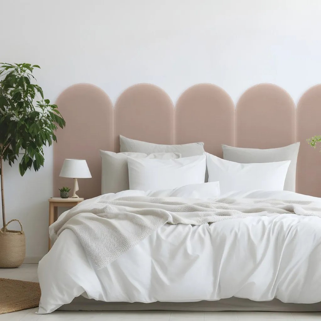 Zamatový čalúnený panel - Oblúk - 30x100cm Farba: Púdrovoružová