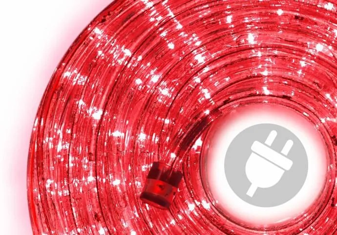 LED svetelný kábel 20 m - červená, 480 diód