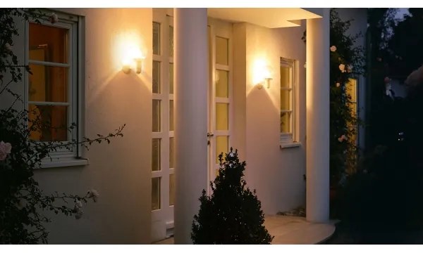 STEINEL 634315 - L 560 S Vonkajšia senzorová nástenná lampa biela IP44