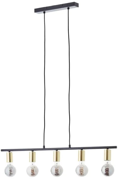 Brilliant - Luster na lane KERRY 5xE27/40W/230V čierna/mosadz