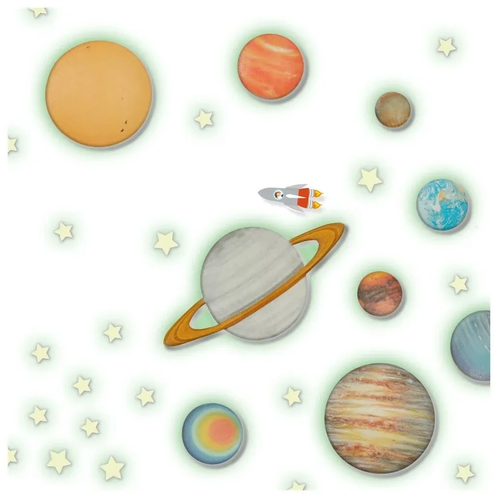 Ses Samolepiace dekorácie EXPLORE Planéty, svietiace