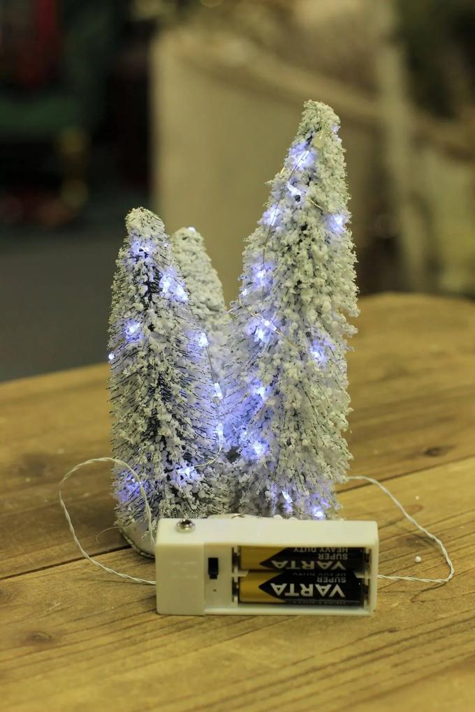 Zasnežené vianočné stromčeky LED 18cm