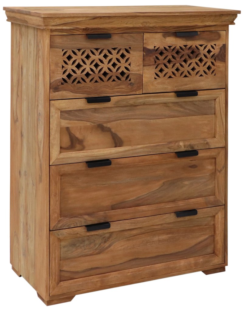 furniture-nabytek.cz - Vysoká komoda so zásuvkami z masívu palisander 90x45x110