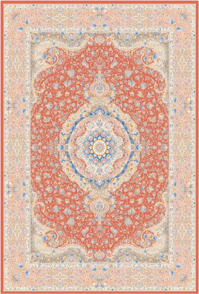 Koberec Miras 1200 MADDER RED – červený obdĺžnik so vzorom Rozmer: 150x225 cm