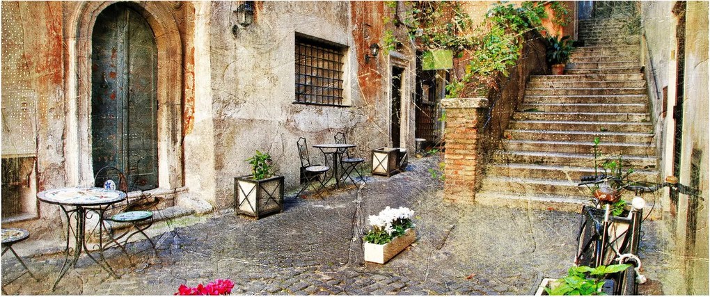 Obraz - Staré ulice Ríma (120x50 cm)