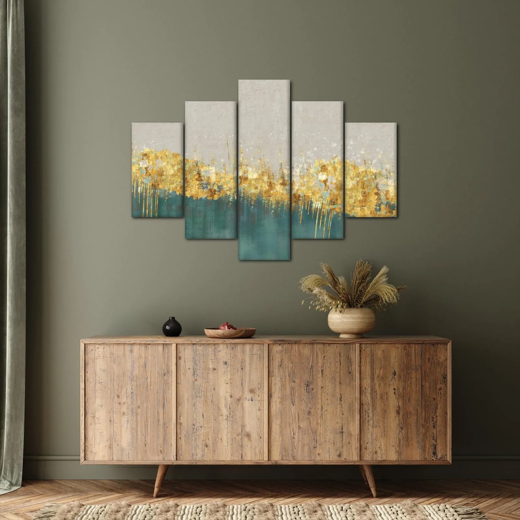 Obraz - Textúra so zlatým dekorom (150x105 cm)