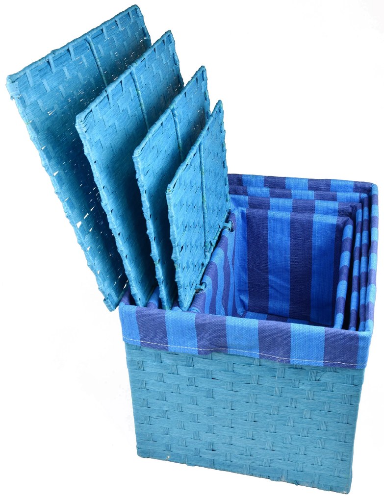 Úložný box s vekom modrý Rozmery (cm): 43x32, v. 30