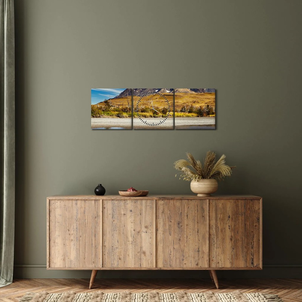 Obraz - Národný park Torres del Paine (s hodinami) (90x30 cm)