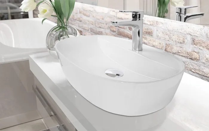 Invena Halia, umývadlo na dosku 500x380x120 mm, biela lesklá, INV-CE-18-001-C