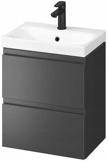 Cersanit Moduo Slim SET, závesná skrinka 50x35x62 cm + umývadlo 50cm, antracitová matná, S801-470-DSM