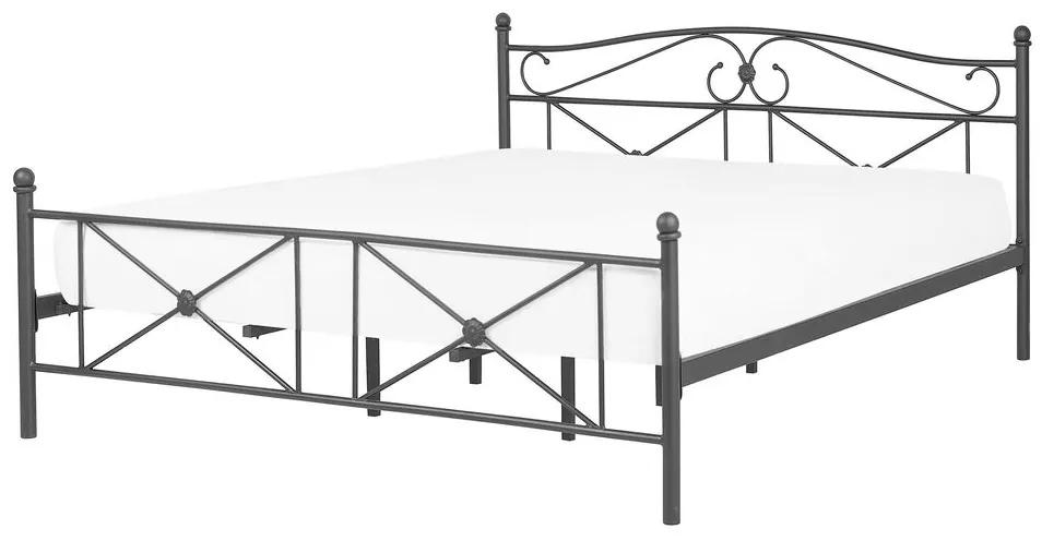 Manželská posteľ 140 cm RANDEZ (kov) (čierna) (s roštom). Vlastná spoľahlivá doprava až k Vám domov. 1018568