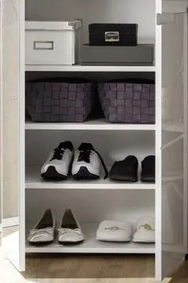 Skriňa so zrkadlom Spice, lesklá biela