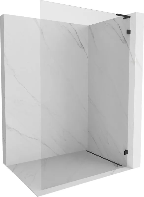 Mexen, Mexen Lunar L sprchová stena pravá 80 x 200 cm, priehľadná 8 mm, čierna - 830L-080-000-70-00-P