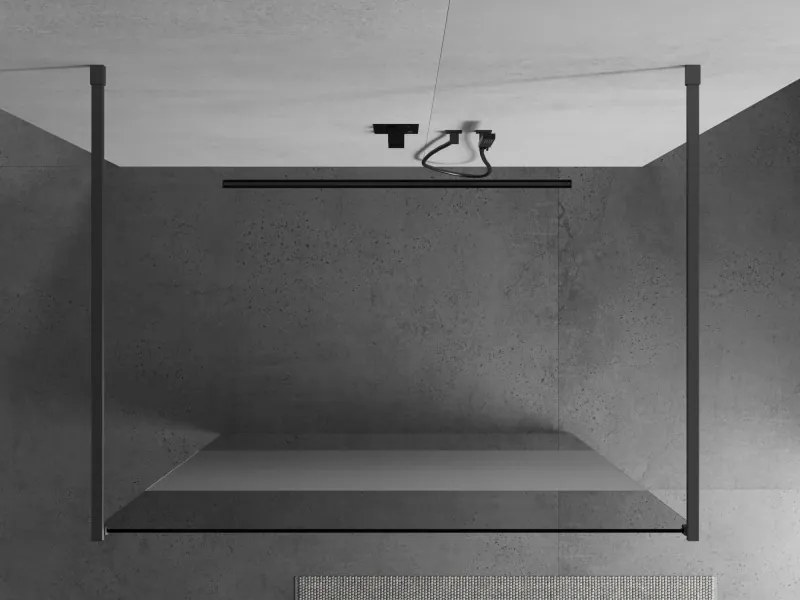 Mexen Kioto, sprchová zástena Walk-In 140 x 200 cm, 8mm číre sklo-námraza, grafitový profil, 800-140-002-95-35