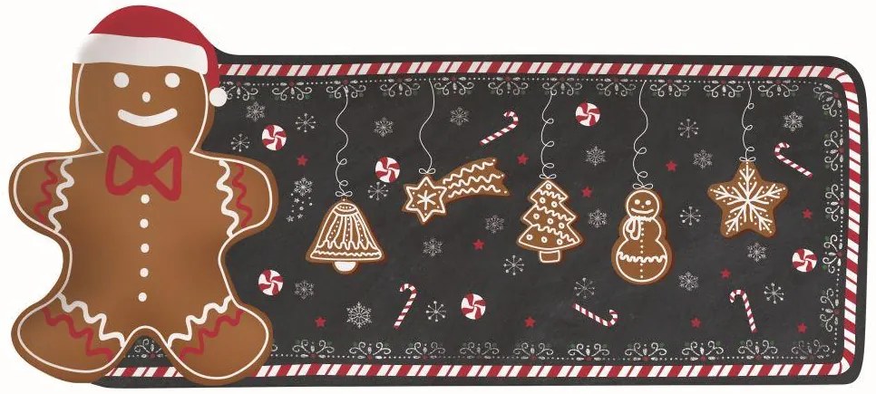 Gingerbread podnos v tvare perníka, 36 x 16 cm
