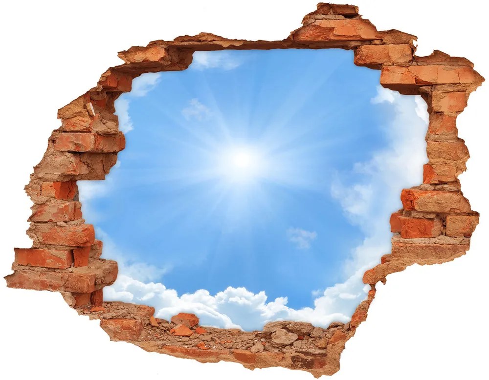 Nálepka 3D diera na stenu betón Mraky na oblohe nd-c-31494197