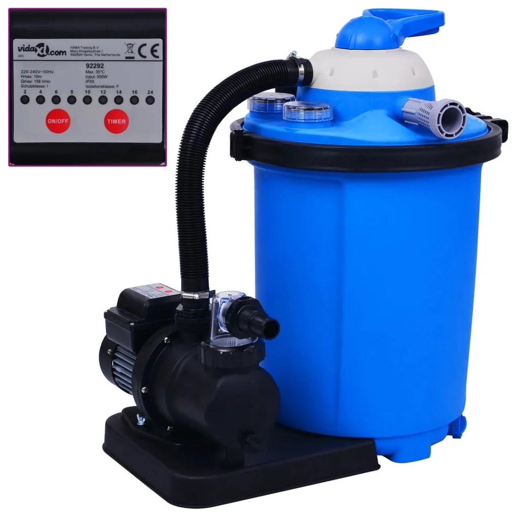 Piesková filtrácia s čerpadlom a časovačom 550 W 50 l 92292