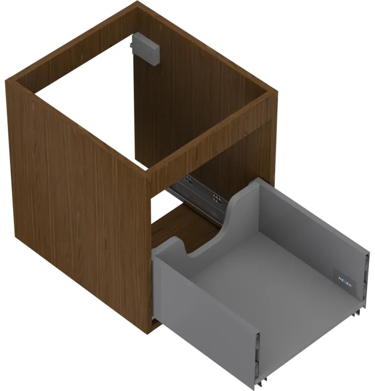 Mexen Box-A, závesná skrinka 40 cm, 1 zásuvka, orech, 91AX0-0400-470-1-86
