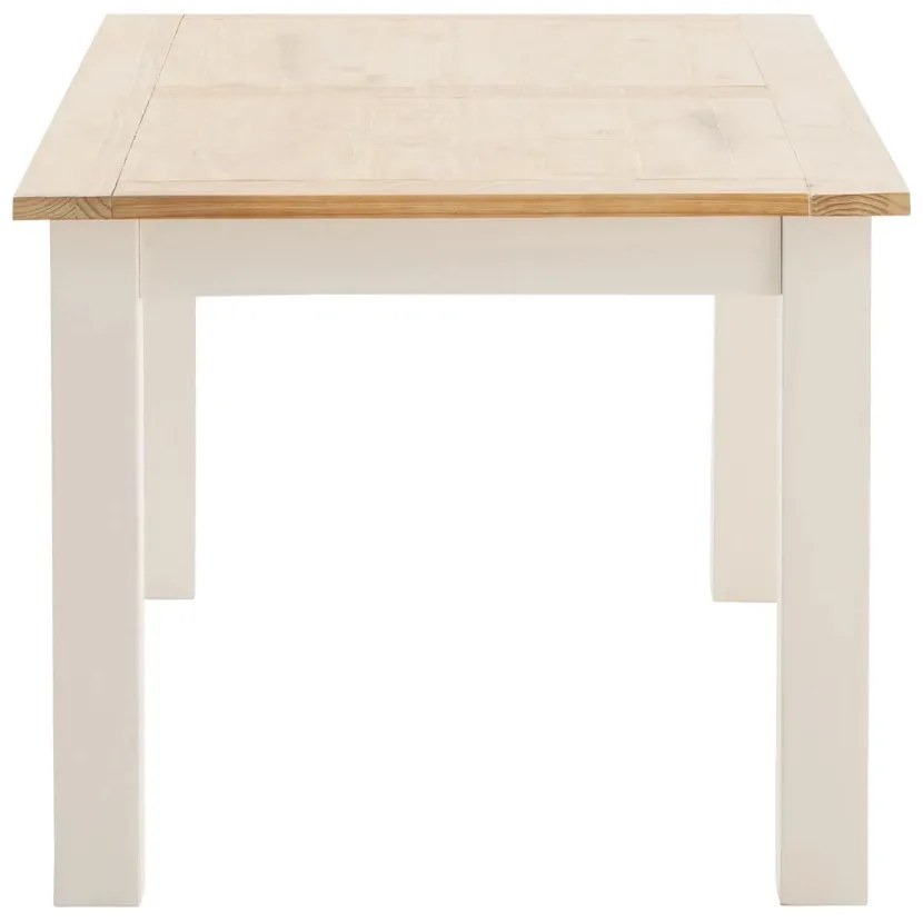 furniture-nabytek.cz - Masívny jedálenský stôl Capera z borovice a MDF, lakovaný, biela/hnedá – 160x90 cm