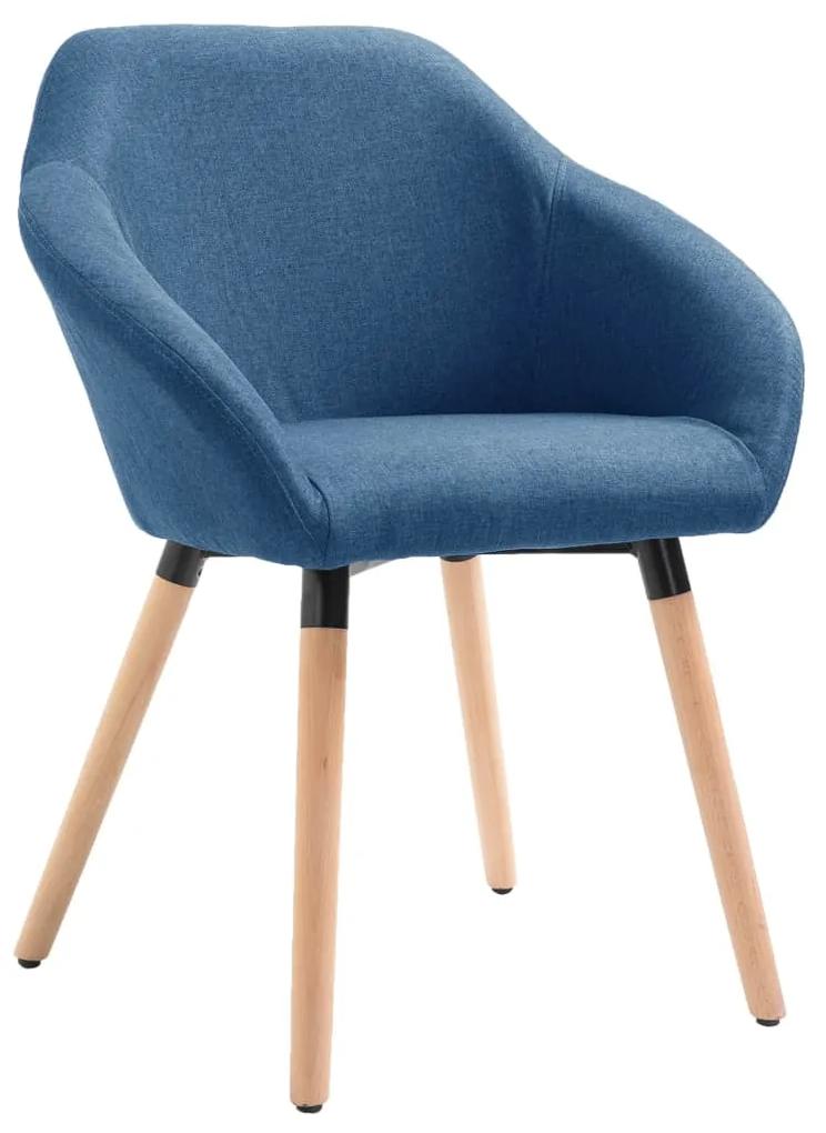 vidaXL Jedálenská stolička modrá látková
